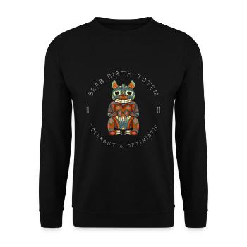 Bär Tierkreiszeichen Ureinwohner Amerikas - Unisex Pullover - Schwarz - Vorne - Alina (178cm) & Michal (187cm)