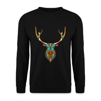 Cerf Signes du zodiaque Amérindiens - Sweat-shirt Unisexe - noir - Devant - Alina (178cm) & Michal (187cm)