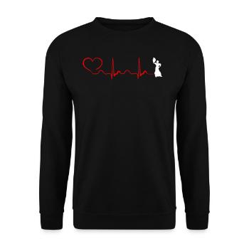 Flamenco Heartbeat And Heart - Unisex Pullover - Schwarz - Vorne - Alina (178cm) & Michal (187cm)