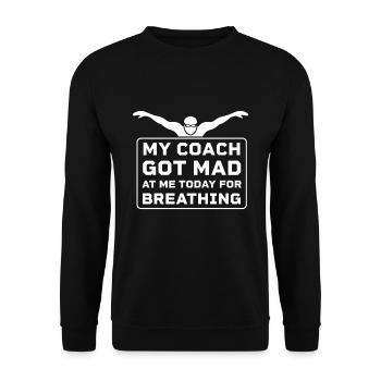 Papillon natation mème nageurs - Sweat-shirt Unisexe - noir - Devant - Alina (178cm) & Michal (187cm)
