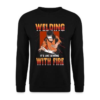 Welder Welder Welding Expert Funny Profession - Unisex Sweatshirt - black - Front - Alina (178cm) & Michal (187cm)