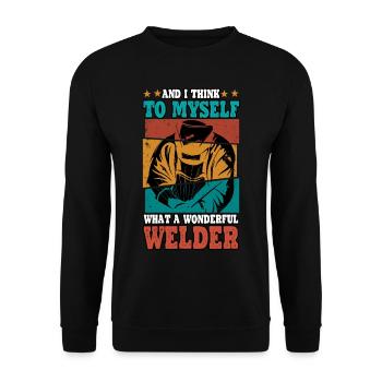 Welder Welder Welding Expert Funny Profession - Unisex Sweatshirt - black - Front - Alina (178cm) & Michal (187cm)