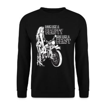 Moto mème Bicêtre Küken - Sweat-shirt Unisexe - noir - Devant - Alina (178cm) & Michal (187cm)