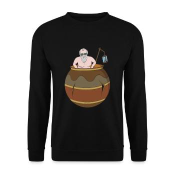 Diogenes Design für einen Philosophie-Liebhaber - Unisex Pullover - Schwarz - Vorne - Alina (178cm) & Michal (187cm)