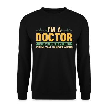Krankenschwester Arzt Gesundheitswesen Beruf - Unisex Pullover - Schwarz - Vorne - Alina (178cm) & Michal (187cm)