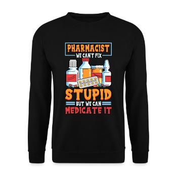 Pharmacist Pharmaceutical Medicine Funny Profession - Unisex Sweatshirt - black - Front - Alina (178cm) & Michal (187cm)