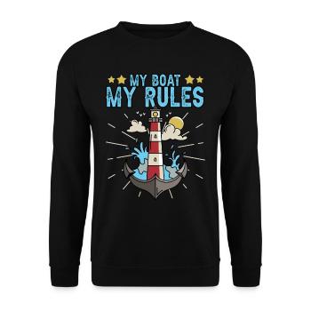 Captain Ship Boat Sailing Harbour Tour Profession - Unisex Sweatshirt - black - Front - Alina (178cm) & Michal (187cm)