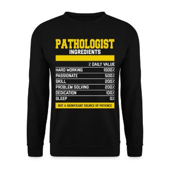 Nice Pathologist Ingredients T-Shirt - Unisex Sweatshirt - black - Front - Alina (178cm) & Michal (187cm)