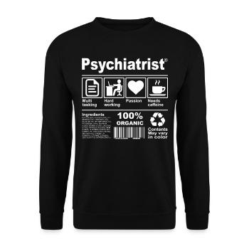 Psychiatre - Sweat-shirt Unisexe - noir - Devant - Alina (178cm) & Michal (187cm)