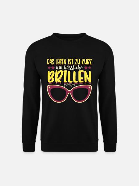 Optiker Augen Sehhilfe Brille Beruf Lustig - Unisex Pullover - Schwarz