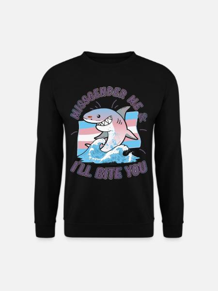 Transgender Genderqueer Shark Shark - Unisex Sweatshirt - black