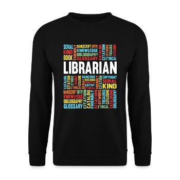 Bibliothèque livre e-book Thriller écrivain - Sweat-shirt Unisexe - noir - Devant - Alina (178cm) & Michal (187cm)