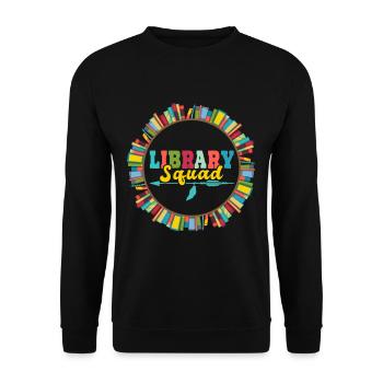 Bibliothek Buch E-Book Thriller Schriftsteller - Unisex Pullover - Schwarz - Vorne - Alina (178cm) & Michal (187cm)