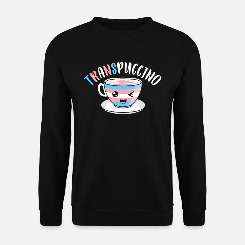 Transgender Cappuccino Trans Flagge Kaffee - Unisex Pullover - Schwarz