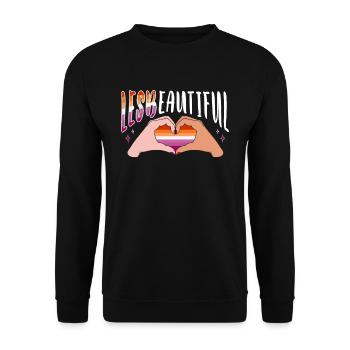 Lesbian Pride for a Lesbian Couple - Unisex Sweatshirt - black - Front - Alina (178cm) & Michal (187cm)
