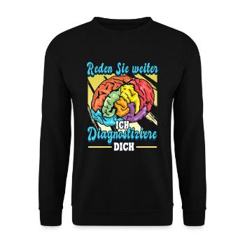 Psychologe Therapeut Therapie Psychologin Beruf - Unisex Pullover - Schwarz - Vorne - Alina (178cm) & Michal (187cm)