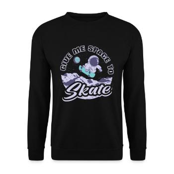 Skater Astronaut Skateboard - Unisex Sweatshirt - black - Front - Alina (178cm) & Michal (187cm)