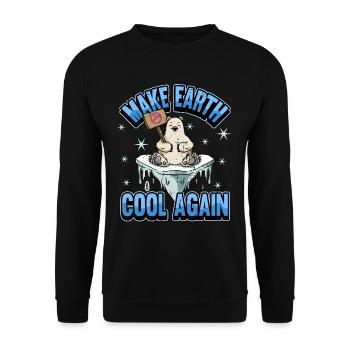 Eisbär Klimawandel Globale Erwärmung Aktivisten - Unisex Pullover - Schwarz - Vorne - Alina (178cm) & Michal (187cm)