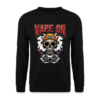 Vape Dampfen Dampfer Vaping Spruch Geschenk - Unisex Pullover - Schwarz - Vorne - Alina (178cm) & Michal (187cm)