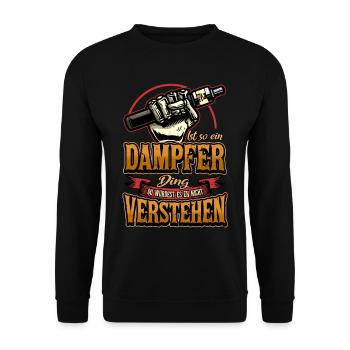 Vape Dampfer E Zigarette Spruch Vaping Geschenk - Unisex Pullover - Schwarz - Vorne - Alina (178cm) & Michal (187cm)
