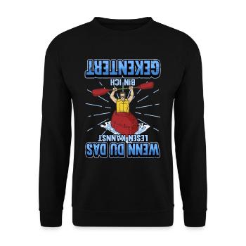 Kajak Kanu Paddeln Kajakfahren Spruch Geschenk - Unisex Pullover - Schwarz - Vorne - Alina (178cm) & Michal (187cm)