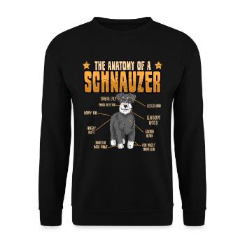 Cadeau d'anatomie pour amoureux des chiens Schnauzer - Sweat-shirt Unisexe - noir - Devant - Alina (178cm) & Michal (187cm)