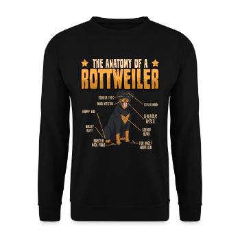 Cadeau d'anatomie pour amoureux des chiens Rottweiler - Sweat-shirt Unisexe - noir - Devant - Alina (178cm) & Michal (187cm)