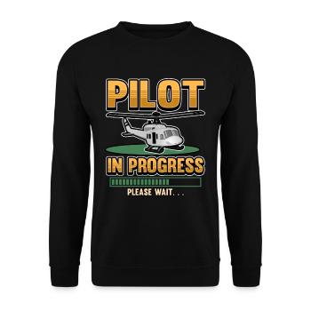 Funny helicopter helicopter pilot gift - Unisex Sweatshirt - black - Front - Alina (178cm) & Michal (187cm)