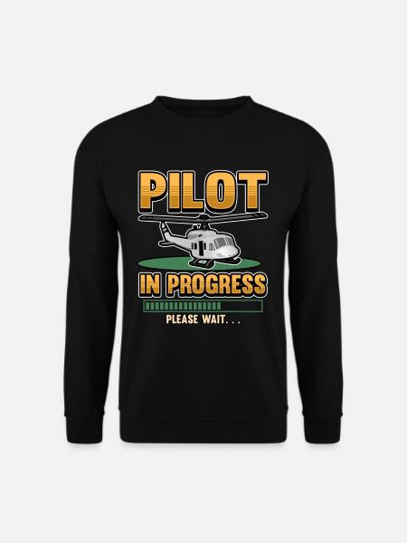 Lustig Helikopter Hubschrauber Pilot Geschenk - Unisex Pullover - Schwarz