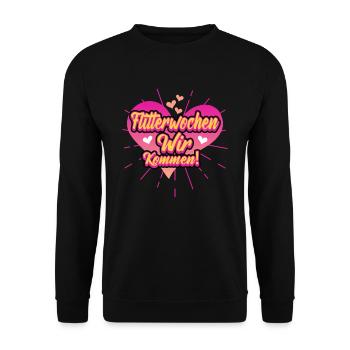 Lustig Flitterwochen Hochzeitsreise Geschenk - Unisex Pullover - Schwarz - Vorne - Alina (178cm) & Michal (187cm)