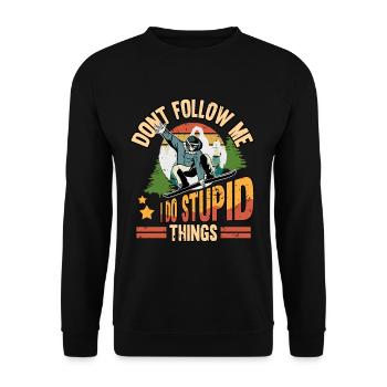 Funny snowboard winter holiday sayings gift - Unisex Sweatshirt - black - Front - Alina (178cm) & Michal (187cm)