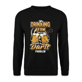 Dart Darts Dart Board Sports Beer Gift - Unisex Sweatshirt - black - Front - Alina (178cm) & Michal (187cm)