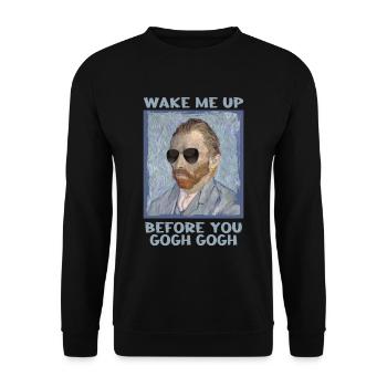 Van Gogh sort artiste Art - Sweat-shirt Unisexe - noir - Devant - Alina (178cm) & Michal (187cm)