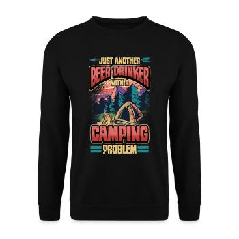 Bière drôle de campeur de caravane disant cadeau - Sweat-shirt Unisexe - noir - Devant - Alina (178cm) & Michal (187cm)