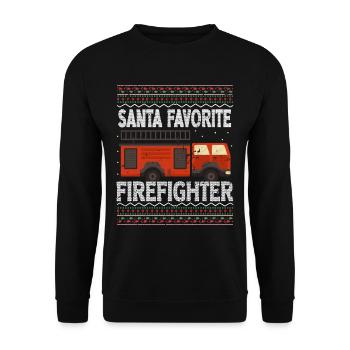 Moche Noël Pompiers Dictons de Noël Drôle - Sweat-shirt Unisexe - noir - Devant - Alina (178cm) & Michal (187cm)