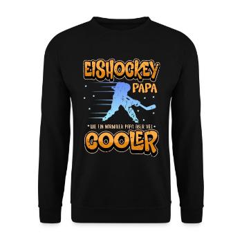 Eishockey Puck Sport Schlittschuhe Papa Geschenk - Unisex Pullover - Schwarz - Vorne - Alina (178cm) & Michal (187cm)