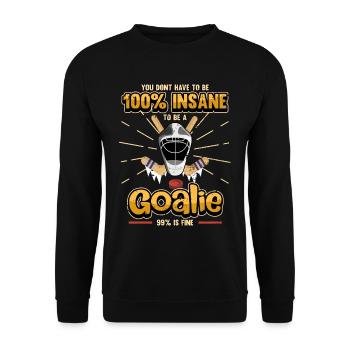 Eishockey Spieler Schlittschuhe Winter Geschenk - Unisex Pullover - Schwarz - Vorne - Alina (178cm) & Michal (187cm)