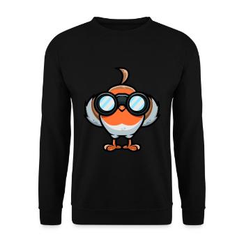 Observation de l’oiseau Rouge-gorge Oiseaux Oiseaux - Sweat-shirt Unisexe - noir - Devant - Alina (178cm) & Michal (187cm)