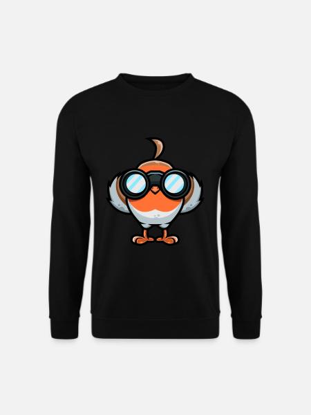 Vogelbeobachtung Rotkehlchen Vogel Vogelkundler - Unisex Pullover - Schwarz