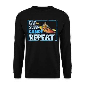 Kayak Canoe Paddling Sport Water River Gift - Unisex Sweatshirt - black - Front - Alina (178cm) & Michal (187cm)
