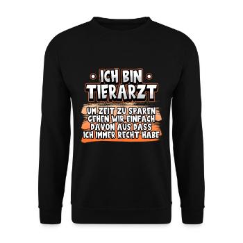 Tierarzt Tiermedizin Tierarzthelferin Lustig - Unisex Pullover - Schwarz - Vorne - Alina (178cm) & Michal (187cm)
