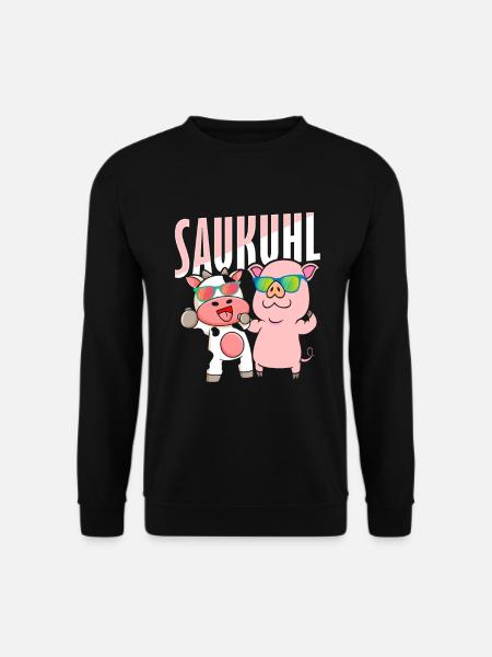 Kuh Schwein Sau Spruch Kinder - Unisex Pullover - Schwarz