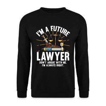 Lawyer Jura Lustig Lawyer Richter Gift - Unisex Sweatshirt - black - Front - Alina (178cm) & Michal (187cm)