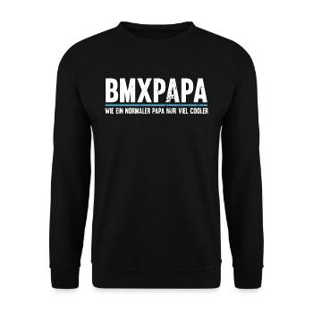 BMX Fahrrad Fahren Mountainbike Geschenk - Unisex Pullover - Schwarz - Vorne - Alina (178cm) & Michal (187cm)