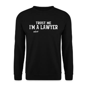 Lawyer Jura Lustig Lawyer Richter Gift - Unisex Sweatshirt - black - Front - Alina (178cm) & Michal (187cm)