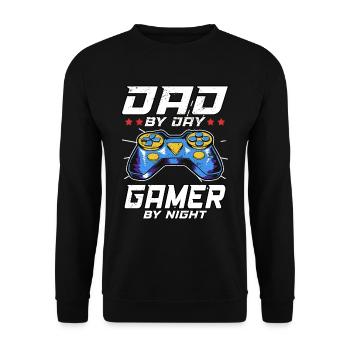 Vatertag Sohn Tochter Männertag Spruch Lustig - Unisex Pullover - Schwarz - Vorne - Alina (178cm) & Michal (187cm)