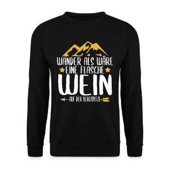 Hiking Wandern Bergsteigen Sport Fitness Natur - Unisex Pullover - Schwarz - Vorne - Alina (178cm) & Michal (187cm)