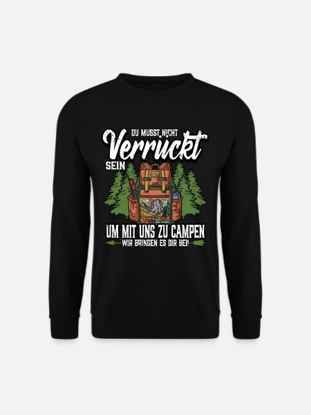 Camping Wandern Campingplatz Urlaub Wald Zelten - Unisex Pullover - Schwarz