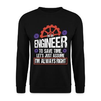 Ingénieur Chantier Architecte Profession Travail Drôle - Sweat-shirt Unisexe - noir - Devant - Alina (178cm) & Michal (187cm)
