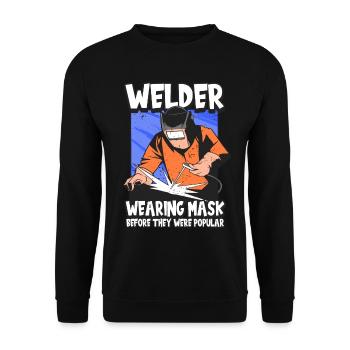 Soudeur Welder Schweißfachmann Drôle métier - Sweat-shirt Unisexe - noir - Devant - Alina (178cm) & Michal (187cm)